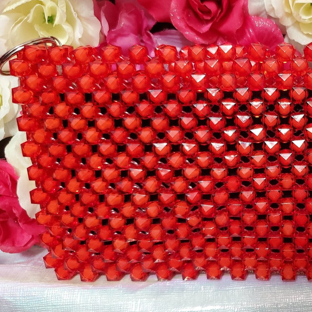 Red Beaded Purse **Brand New**